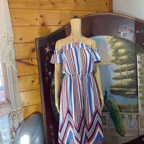 NWT So cute Romper/Dress combo Multi Striped Small - Picture 5 of 7